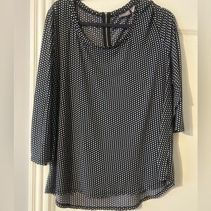 Chico’s Womens sz 3 Black and White Polka Dot Top